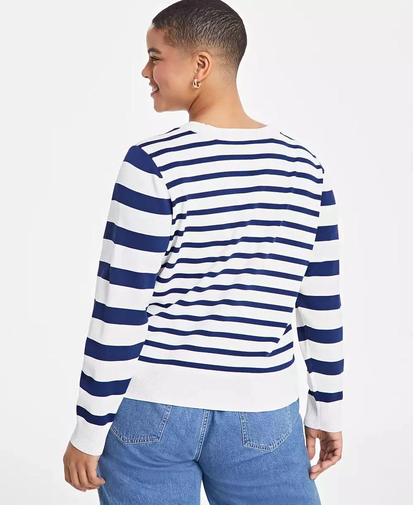 On 34th Trendy Plus Size Striped Pullover Sweater, Exclusively at Macy's 4
