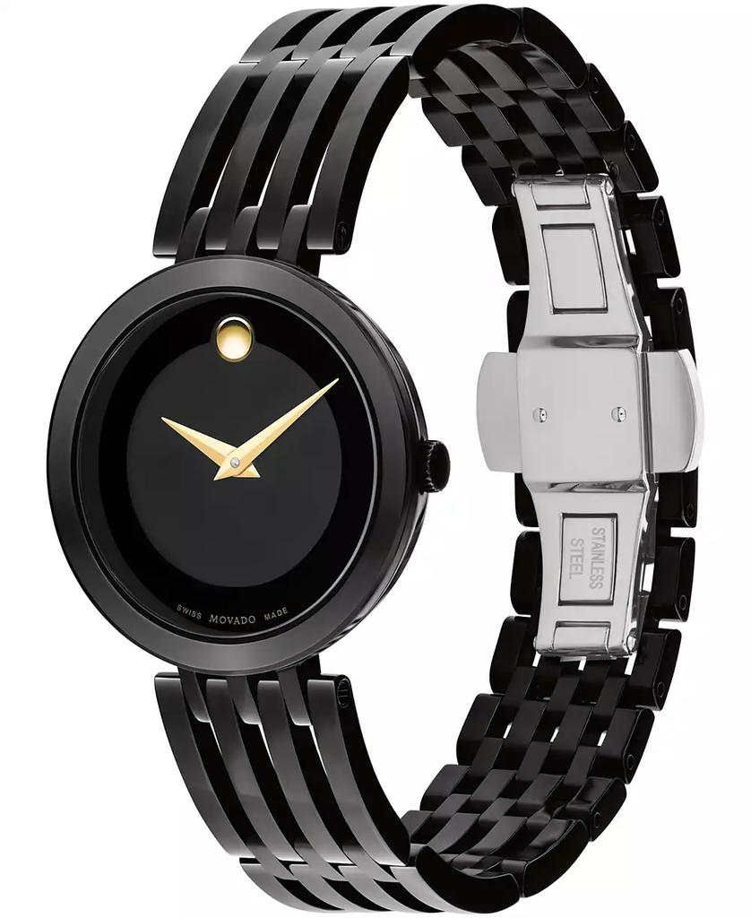 Movado Women's Esperanza Swiss Quartz Black PVD Watch 28mm
