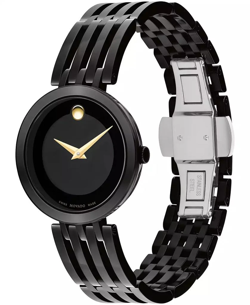Movado Women's Esperanza Swiss Quartz Black PVD Watch 28mm 2