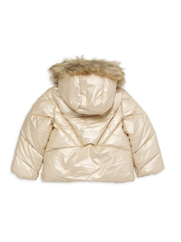 Sam Edelman Little Girl's Faux Fur Trim Puffer Hooded Jacket 2