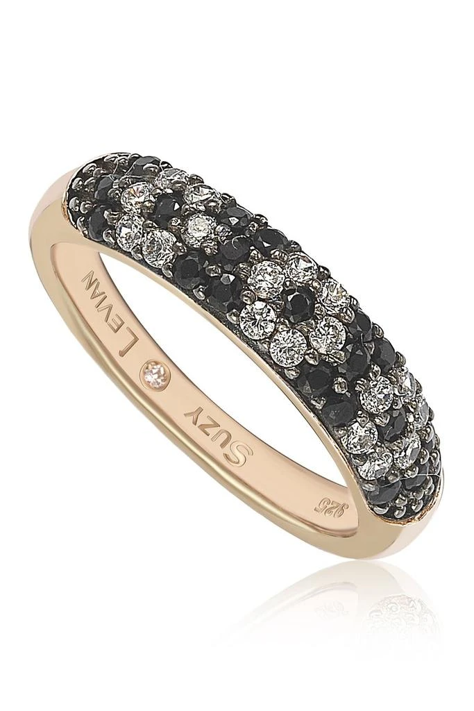 Suzy Levian 3-Row Pavé Cubic Zirconia Eternity Band Ring 1
