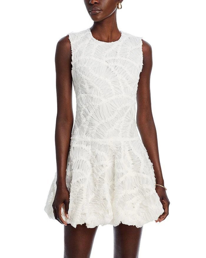 SIMKHAI Vallan Feathered Chiffon Mini Dress 1