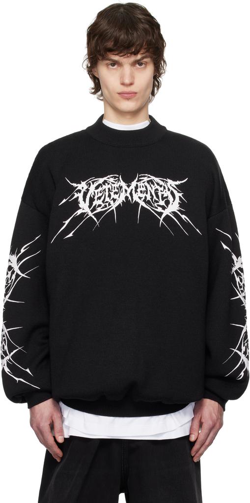 Vetements Black Metal Logos Sweater