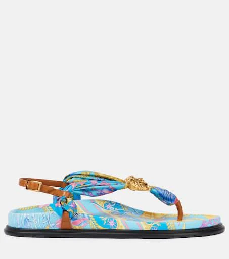 Versace La Medusa printed thong sandals 4