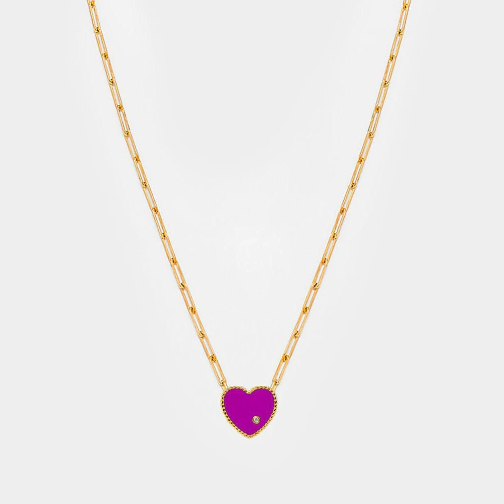 Yvonne Leon Yvonne Leon Small Solitary Heart Necklace 2