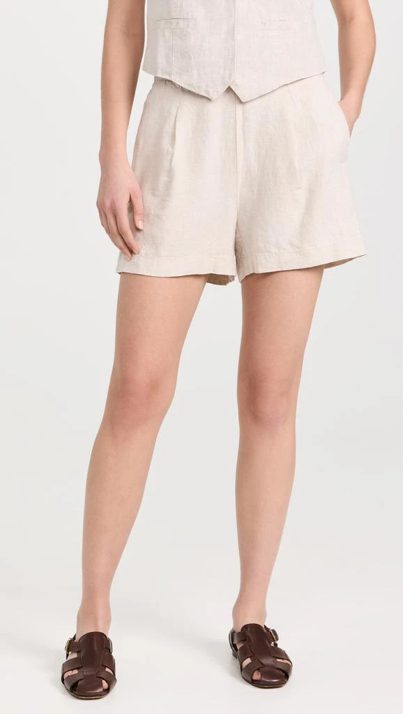 Madewell Flat Front Linen Shorts 1
