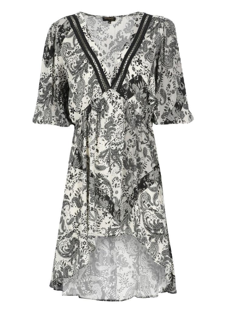 MISS BIKINI Ivory Viscose Dress With Lurex Detailing
