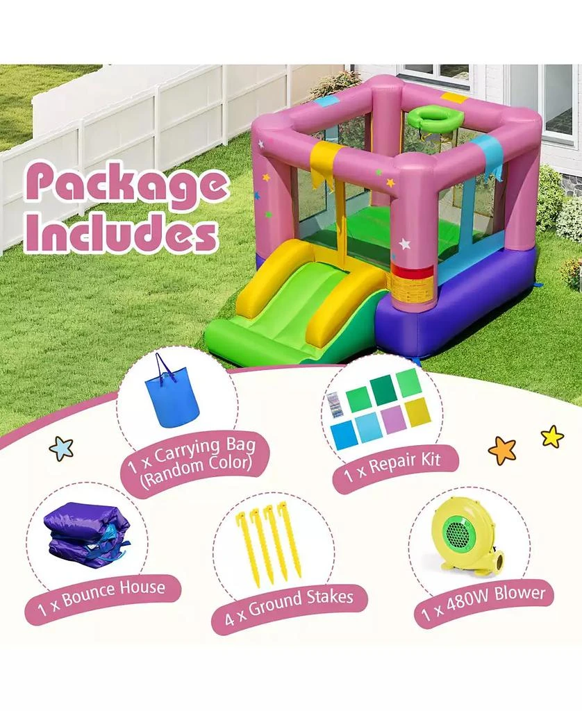 HONGGE Inflatable Bounce House with 480W Blower and Carry Bag for Outdoor Party 4