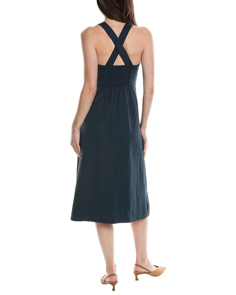 Theory Crossback Linen-Blend Midi Dress 2