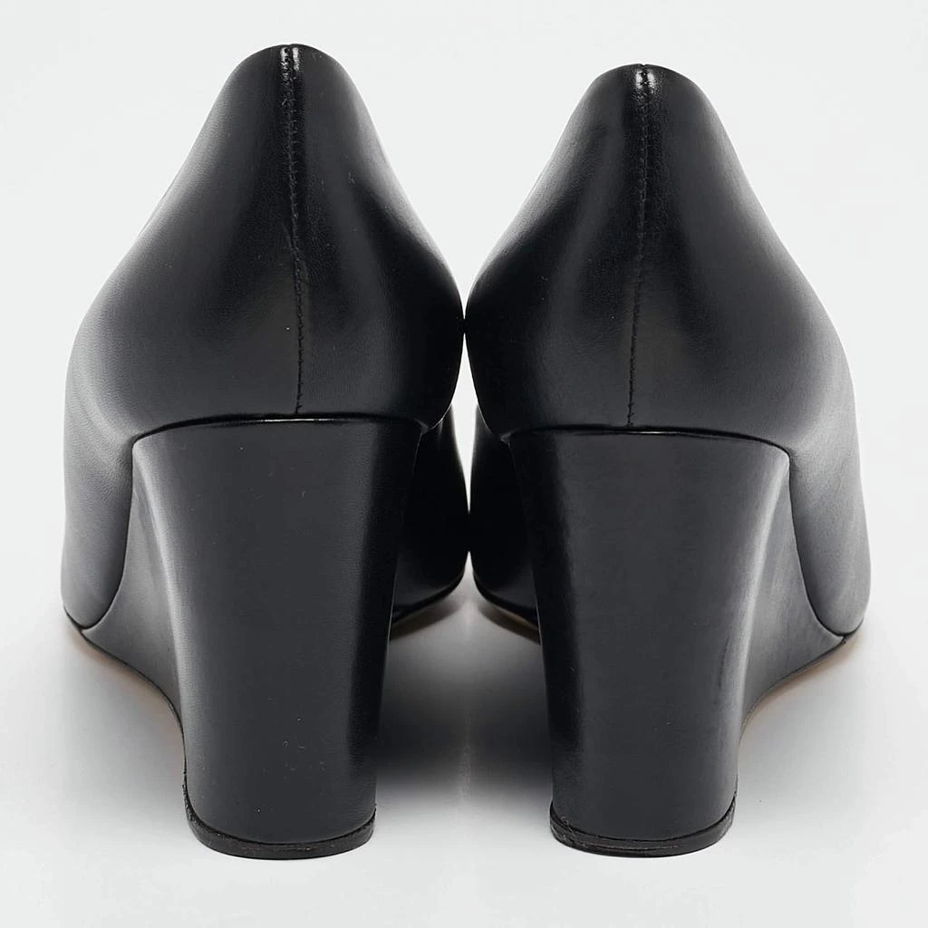 Salvatore Ferragamo Salvatore Ferragamo Black Leather Nana Wedge Pumps Size 40 5