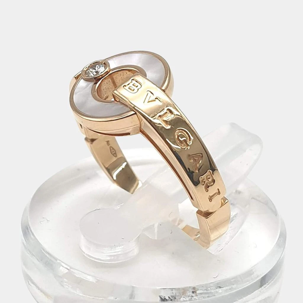 BVLGARI Bulgari Rose Gold Diamond Mother of Pearl Ring US 7.5 3
