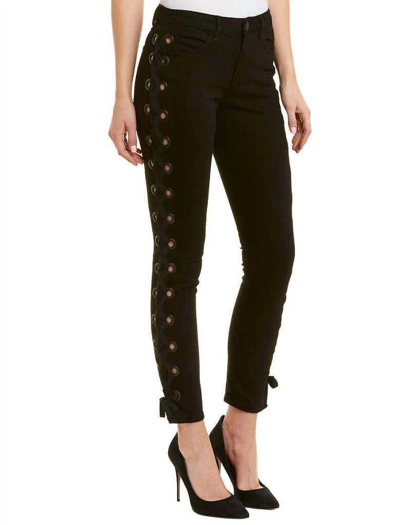 3 X 1 Women's Lacy W25 Midway Skinny Lace Up Jeans Cropped In Black 1
