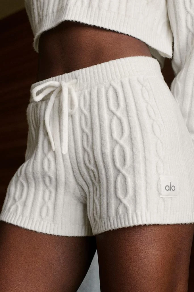 Alo Cable Knit Winter Bliss Short - Ivory 1
