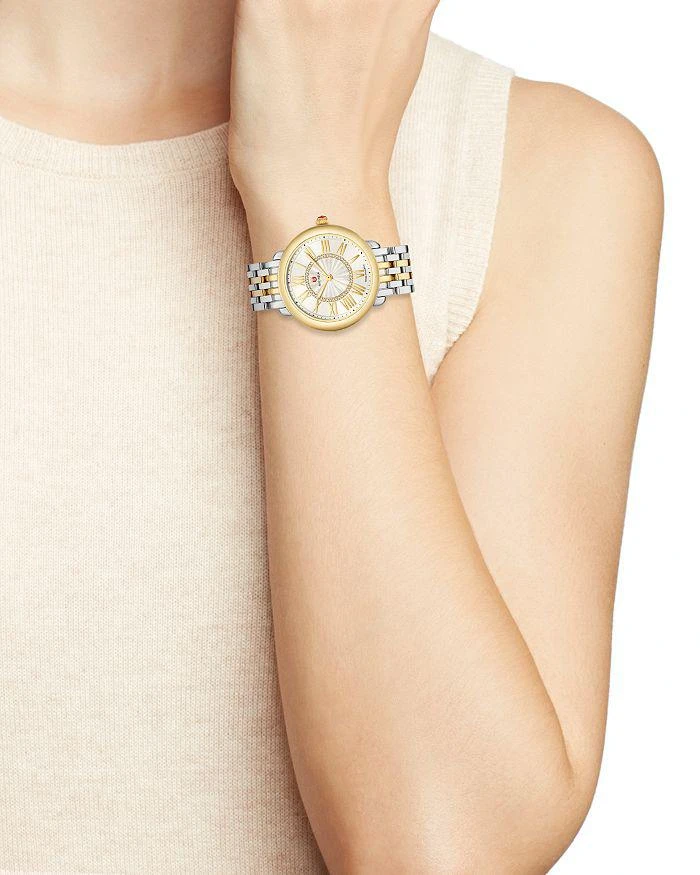 Michele Serein Mid Two-Tone Diamond Watch, 37mm 2