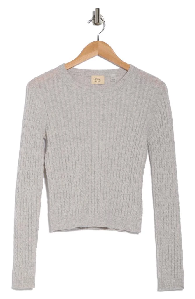 ELIE ELIE TAHARI Cable Knit Crop Cashmere Sweater 3