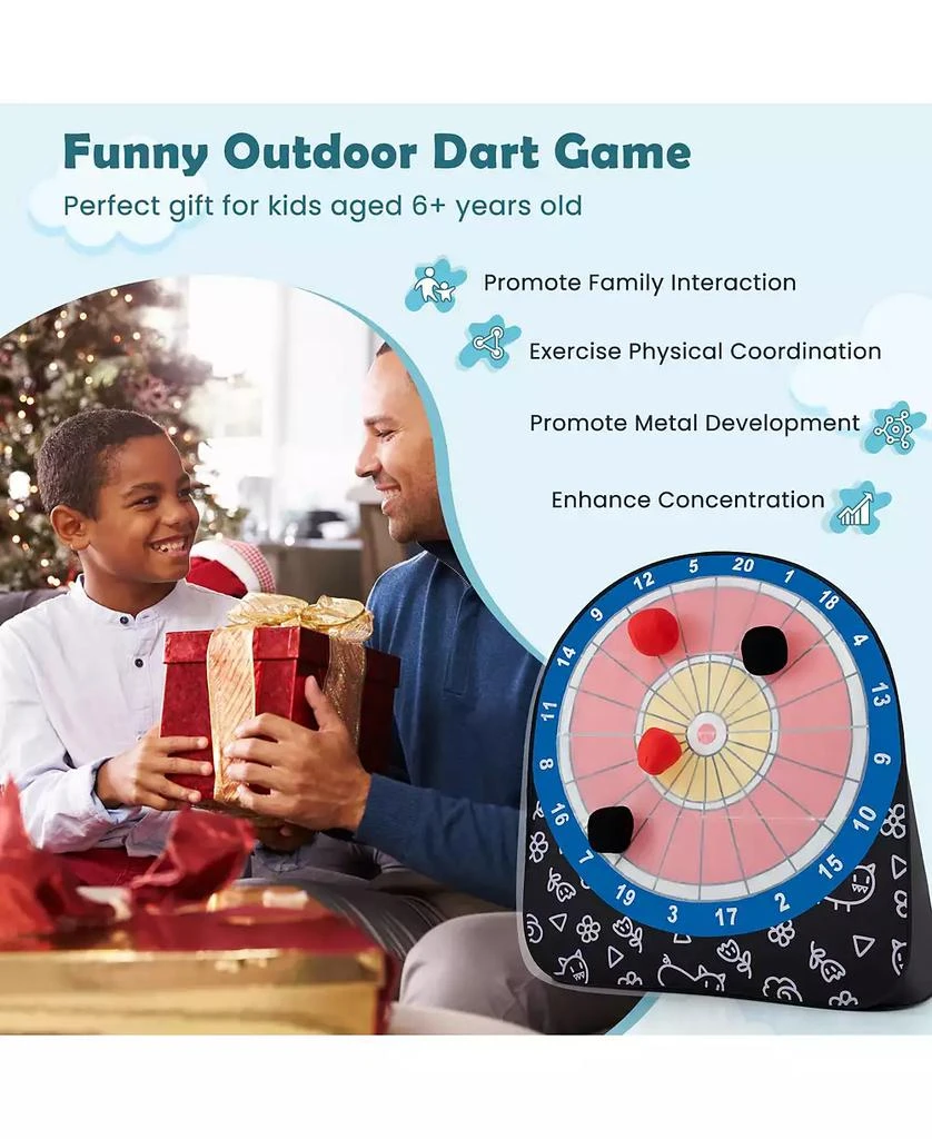 GOUUN Large Dart Board for Kids with 4 Kick Balls 3