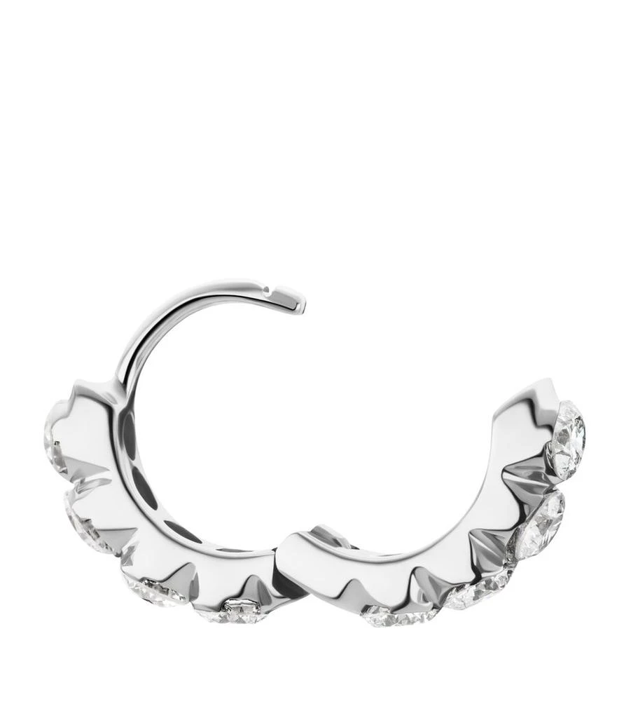 Maria Tash White Gold Invisible Set Large Diamond Eternity Hoop Earring (6.5mm) 2