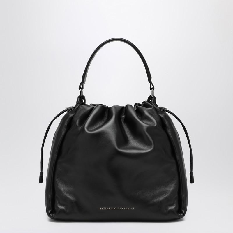 Brunello Cucinelli Black Mellow Bucket Bag - Crossbody Bags