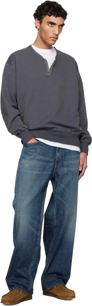 Nanamica Gray Half Zip Reversible Sweatshirt 5