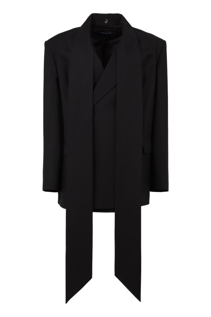 【関税込み】Mugler ブラック Sculptured Scuba ジャケット 242345F063000_1.jpg