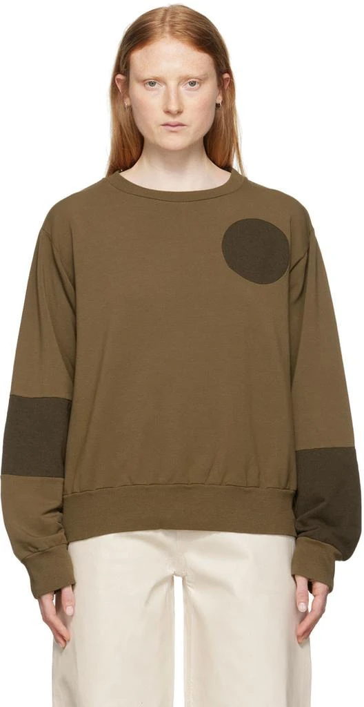 MM6 Maison Margiela Khaki Paneled Sweatshirt 1