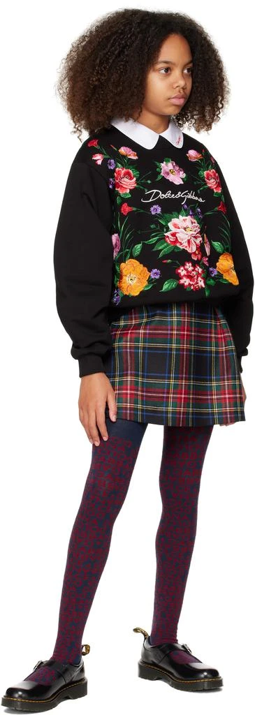 Dolce 
Gabbana Kids Black Jersey Round-Neck Floral Sweatshirt 4