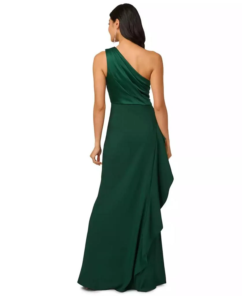 Adrianna Papell Women's One-Shoulder Draped Gown - Deep Forest - 12 Adrianna Papell Women's One-Shoulder Draped Gown - Deep Forest - 12