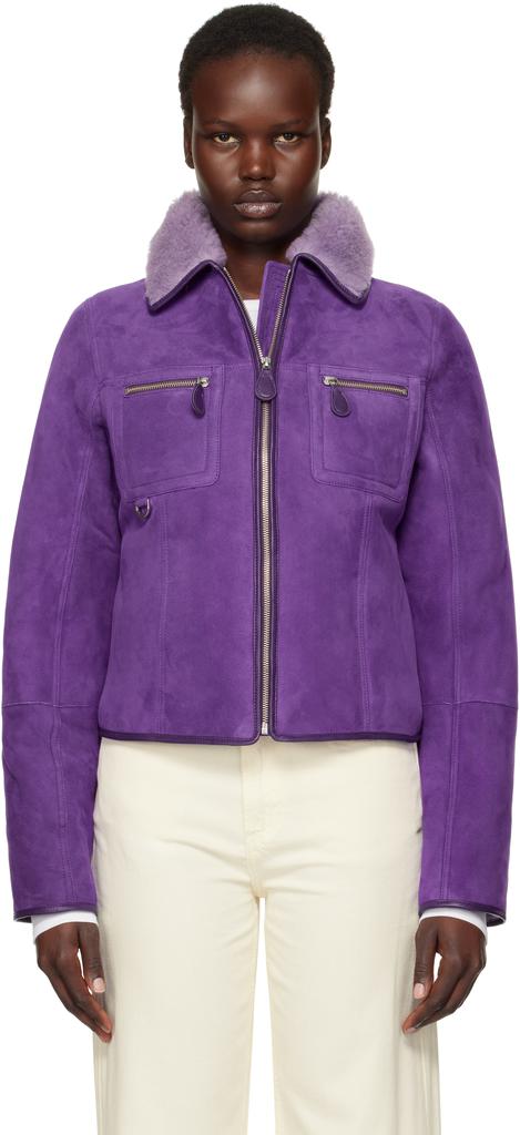 Saks Potts Purple Felix Shearling Jacket
