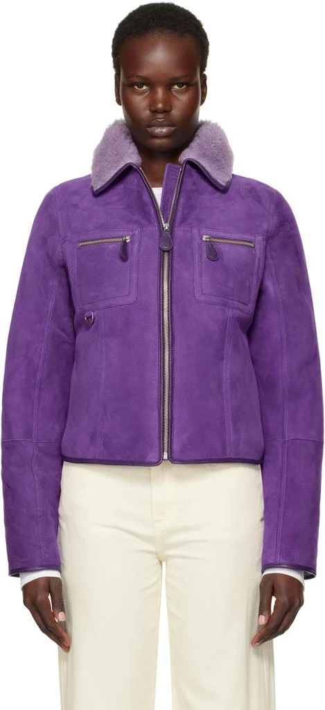 Saks Potts Purple Felix Shearling Jacket 1