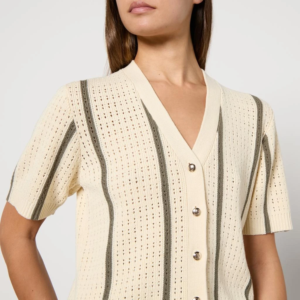 Anine Bing Camryn Cotton-Blend Pointelle-Knit Cardigan 4