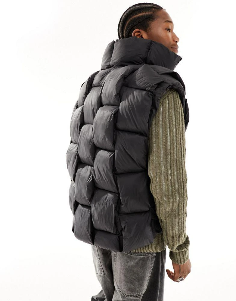 Sixth June Sixth June waffle padded jacket in black 2