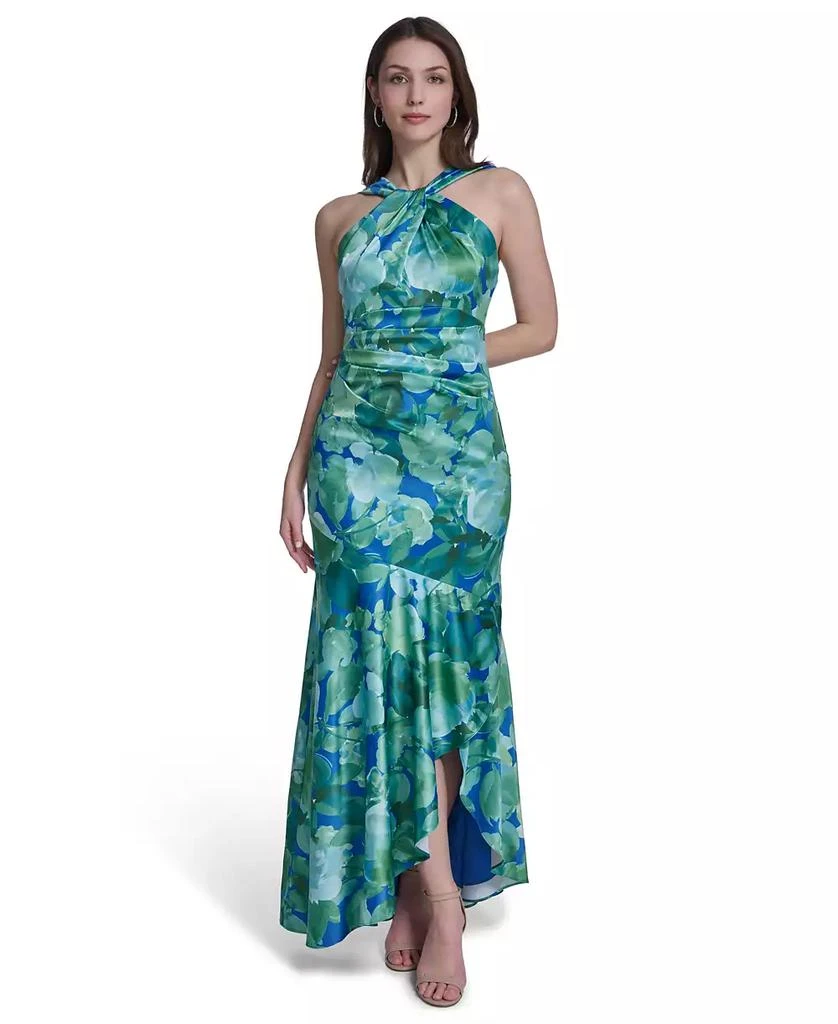 Petite Printed Chiffon Ruffled-Skirt Halter Gown  On Sale Now with Up to  61% Off | Discover Exclusive Deals & Savings at BeyondStyle  Authentic Eliza  J dress|women's fashion|dresses with Limited-Time Discounts,