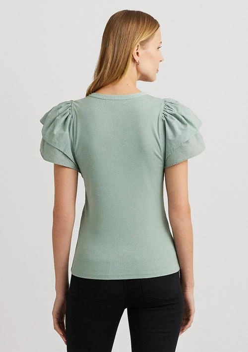 Ralph Lauren Ralph Lauren Stretch Cotton Flutter Sleeve Henley Top 2