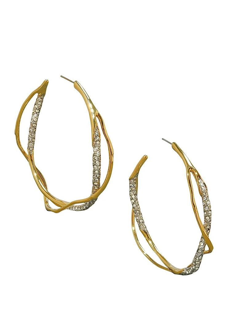 Alexis Bittar Intertwined 14K Goldplated
Rhodium-Plated Two-Tone Crystal Pavé Hoop Earrings