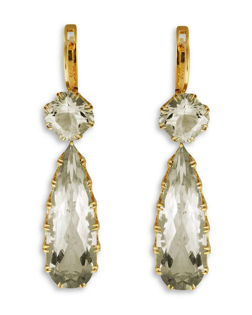 Ileana Makri 18K Yellow Gold Fine Crown White Topaz Drop Earrings 1