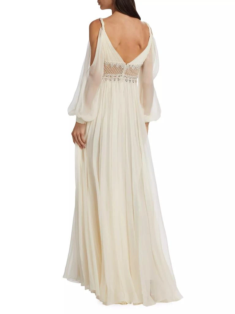 Zuhair Murad Beaded Silk Chiffon Cold-Shoulder Gown 5
