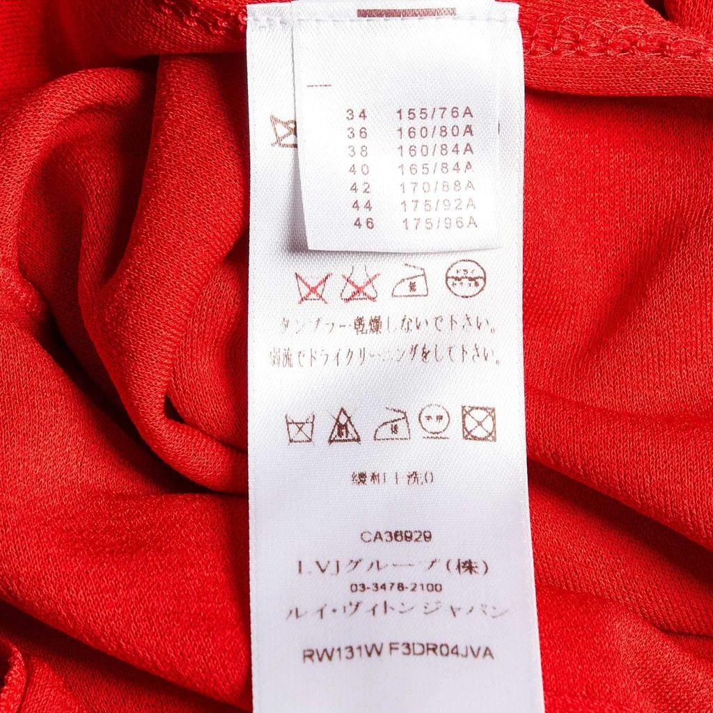 Louis Vuitton Louis Vuitton Red Crepe Brooch Detail Short Dress M 5