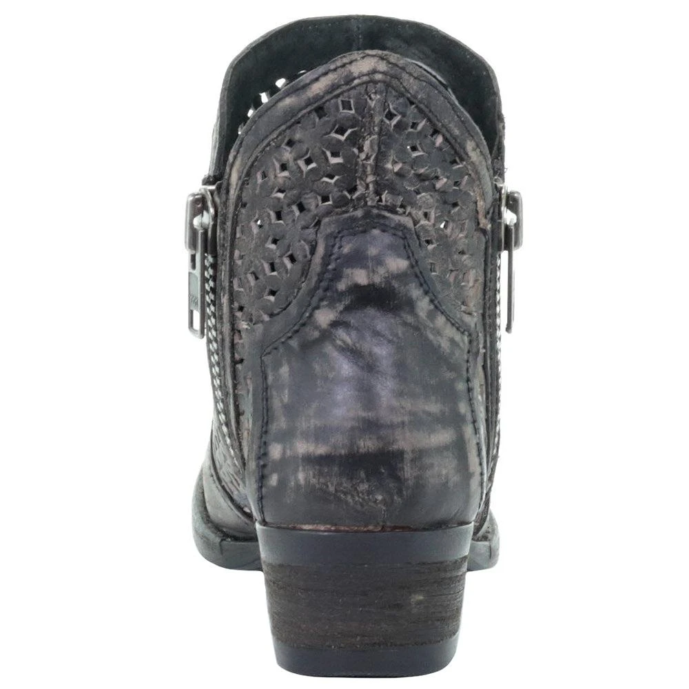 Circle G by Corral Hand Cut Zippered Round Toe Cowboy Booties 3