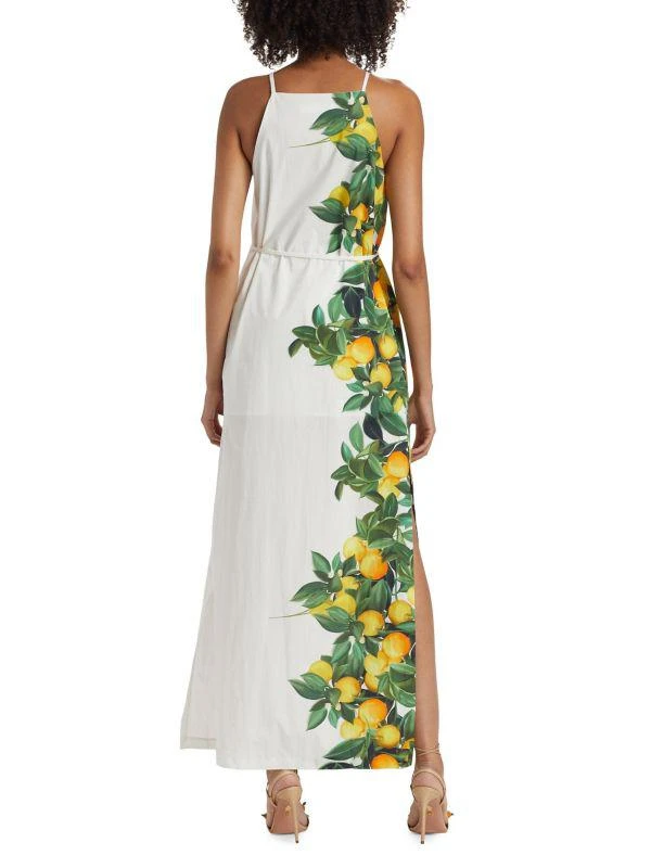 Amanda Uprichard Alicanta Lemon Cotton Maxi Dress 2