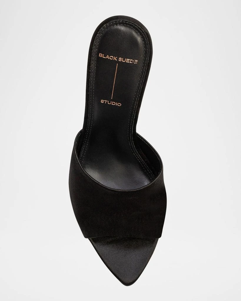 Black Suede Studio Junie Leather Mule Sandals 5