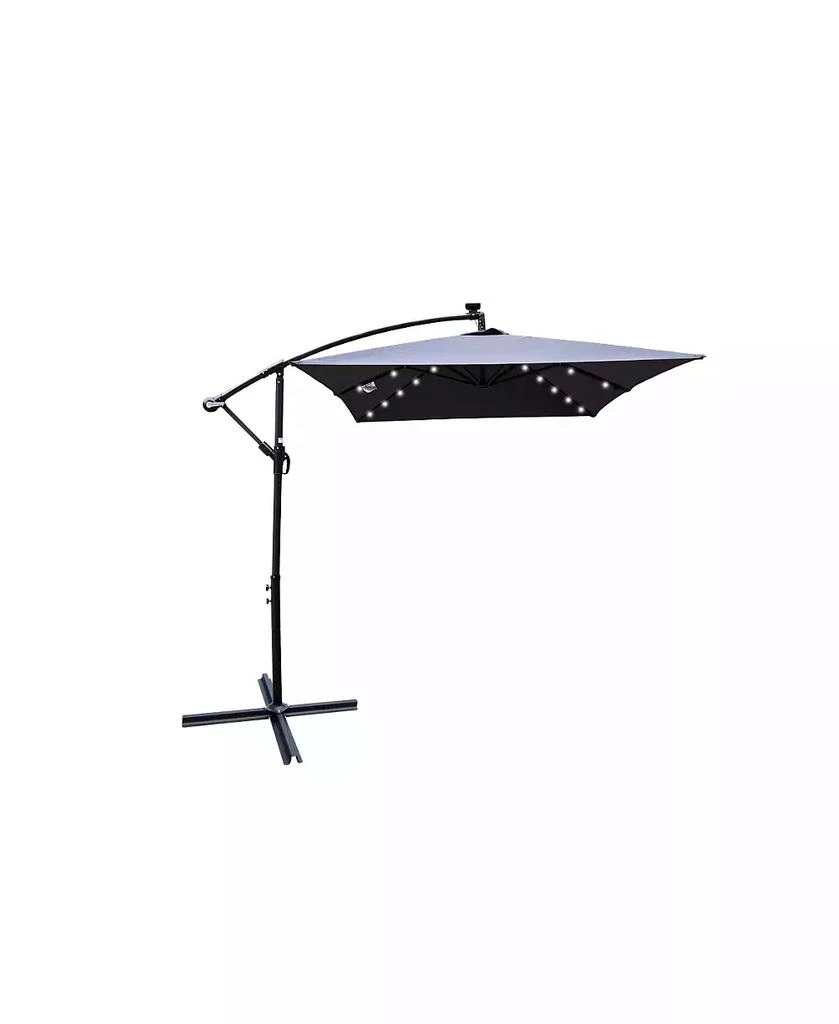 Streamdale Furniture Streamdale Solar Powered LED Patio Umbrella, 8 Ribs, Crank and Cross Base 4