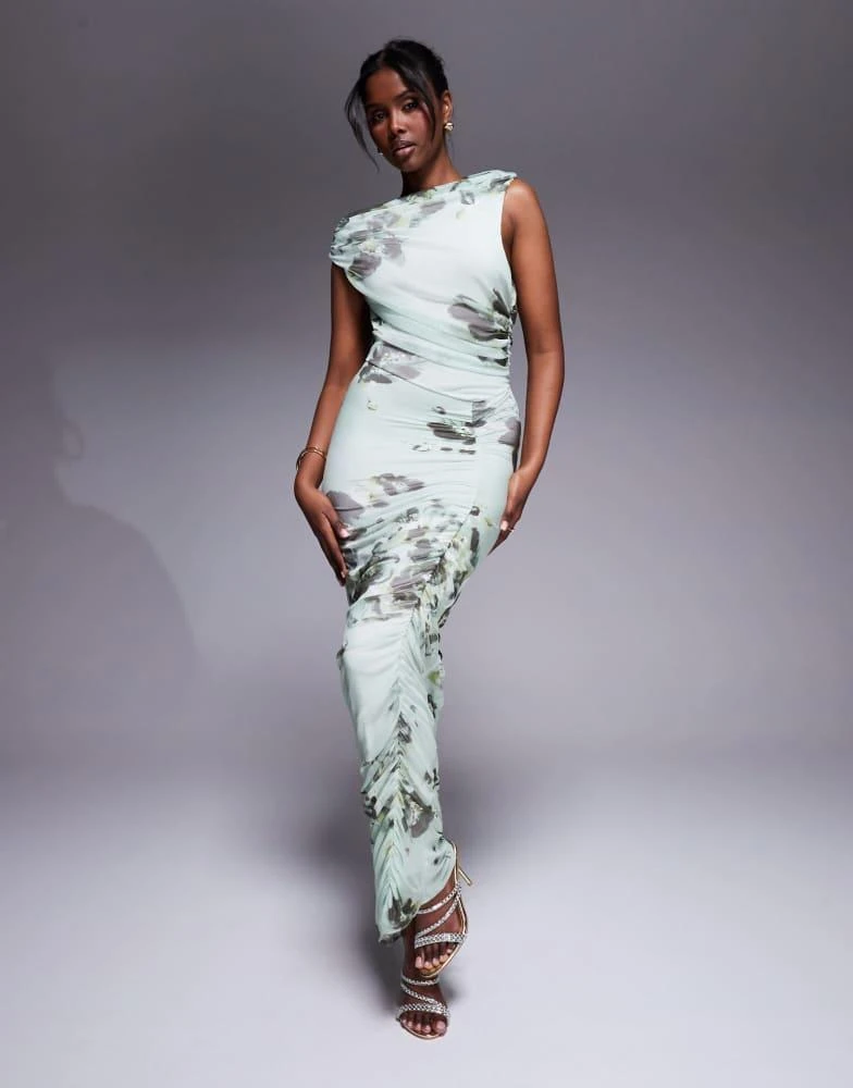 Shop ASOS DESIGN mesh asymmetric neck off shoulder ruched maxi dress in green floral print on Sale at BeyondStyle Get 45% Off ASOS DESIGN mesh asymmetric neck off shoulder ruched maxi Shop ASOS DESIGN mesh asymmetric neck off shoulder ruched maxi dress in green floral print on Sale at BeyondStyle Get 45% Off ASOS DESIGN mesh asymmetric neck off shoulder ruched maxi