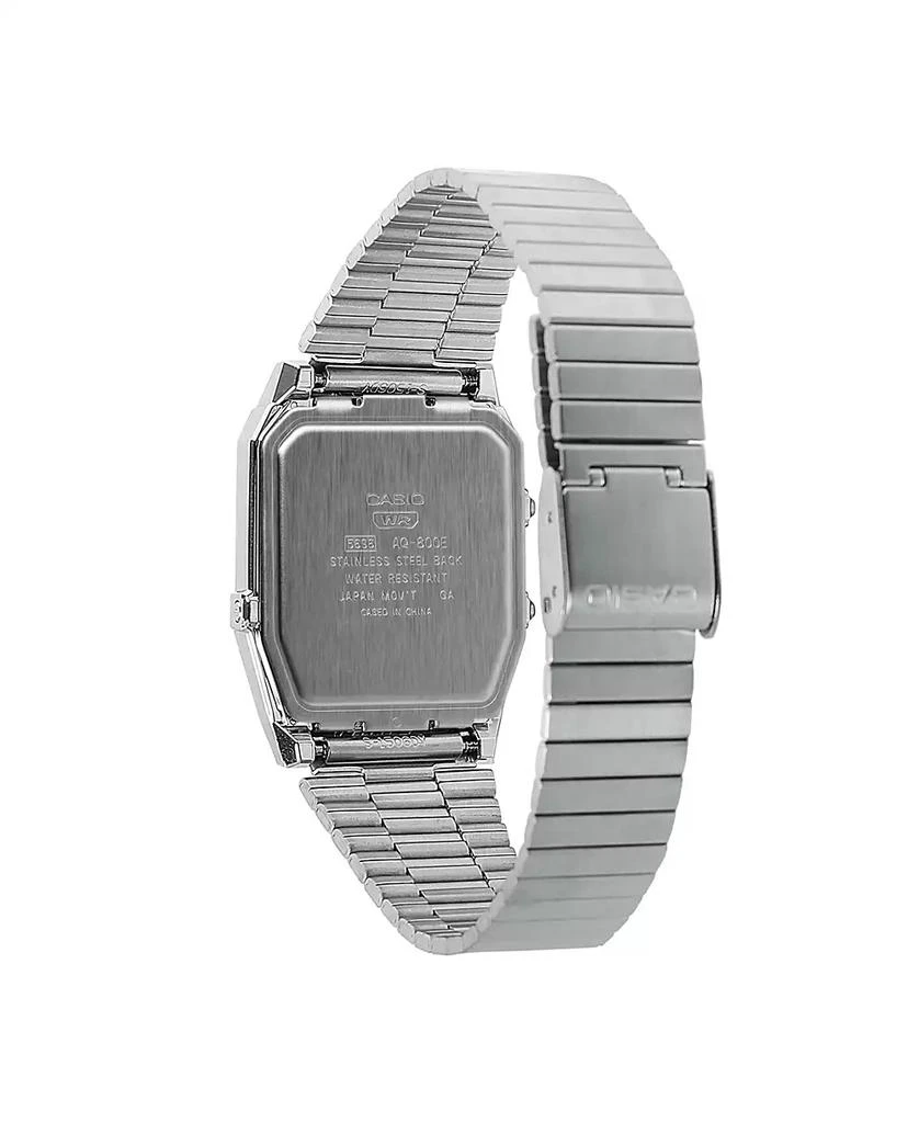 G-Shock Casio Unisex Silver Tone Stainless Steel Watch, 32.1mm, AQ800E-7A2VT 3
