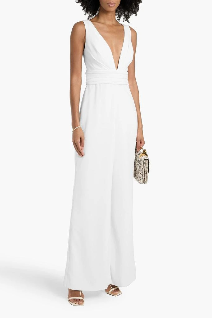 Theia Faye pleated crepe wide-leg jumpsuit 2