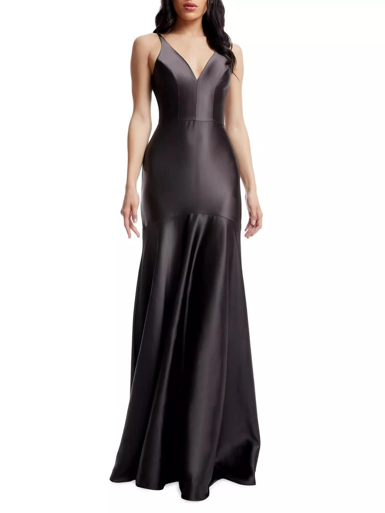 Dress The Population Shirley Seamed Satin Gown 2