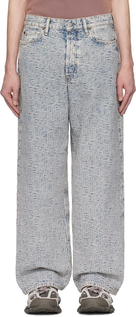 Acne Studios Blue Baggy Fit 1981M Monogram Jeans 1