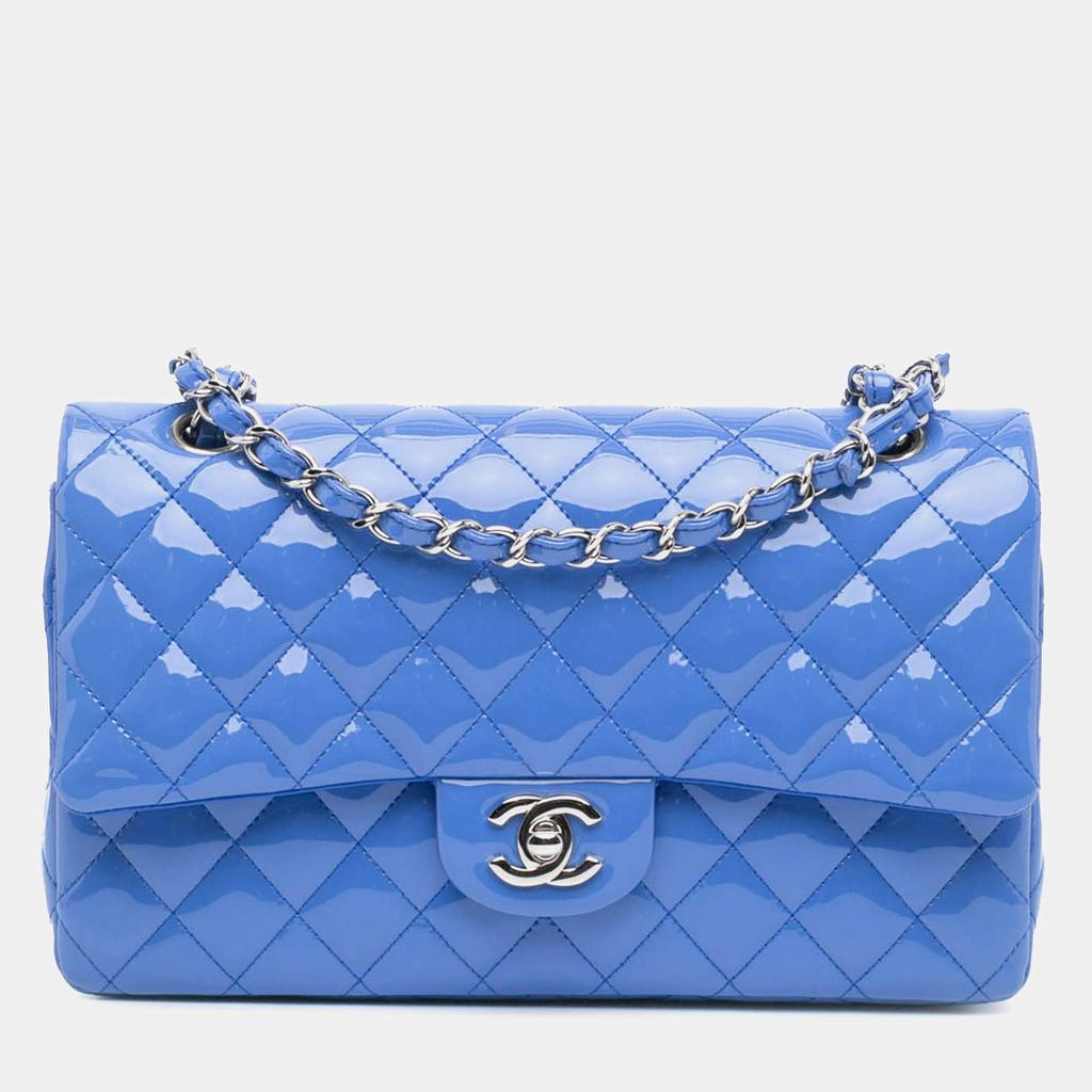 Chanel Chanel Blue Medium Classic Patent Double Flap Bag