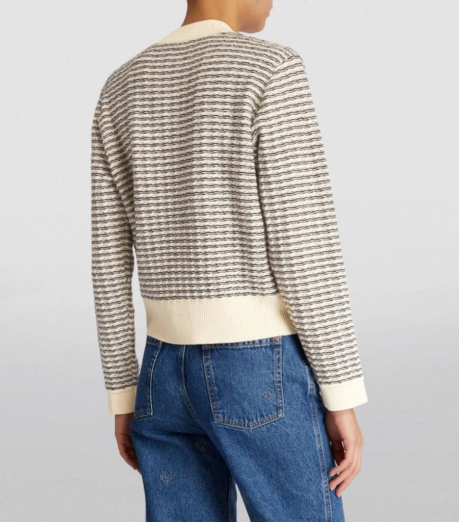 Sandro Wool-Rich Striped Cardigan 4