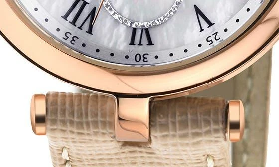 GV2 Florence Mother of Pearl Dial Diamond Leather Strap Watch, 36mm - 0.009ct. 4