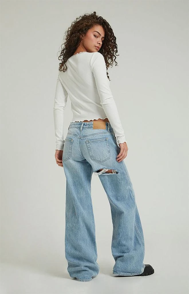 PacSun Casey Light Indigo Butt Slit Low Rise Baggy Jeans 1